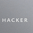 Hacker logo, link to website